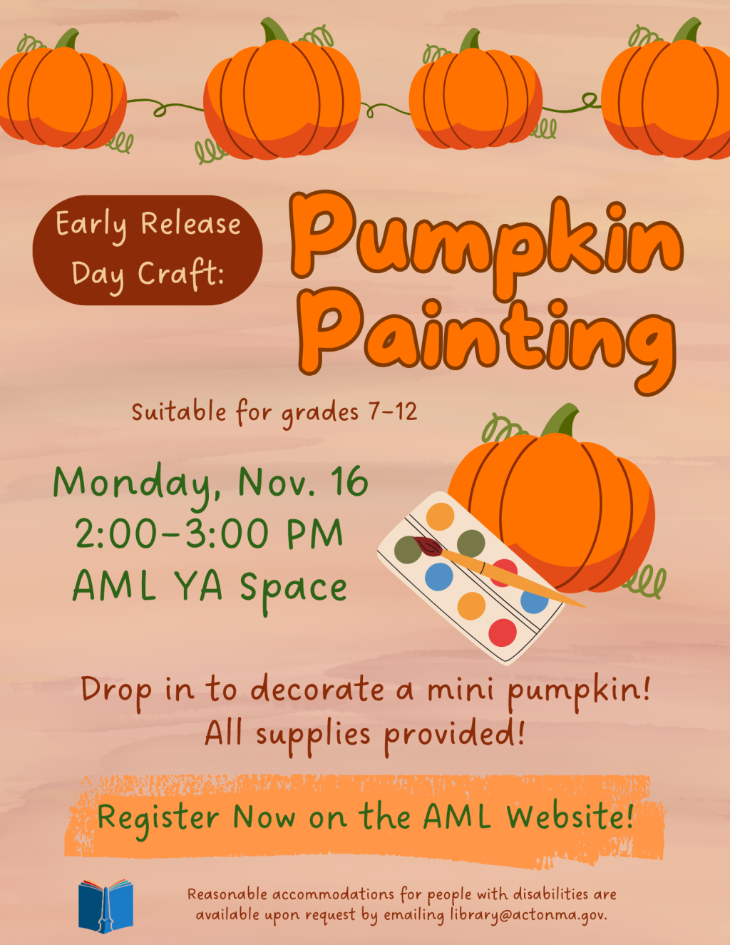 Teen Early Release Day - Pumpkin Painting