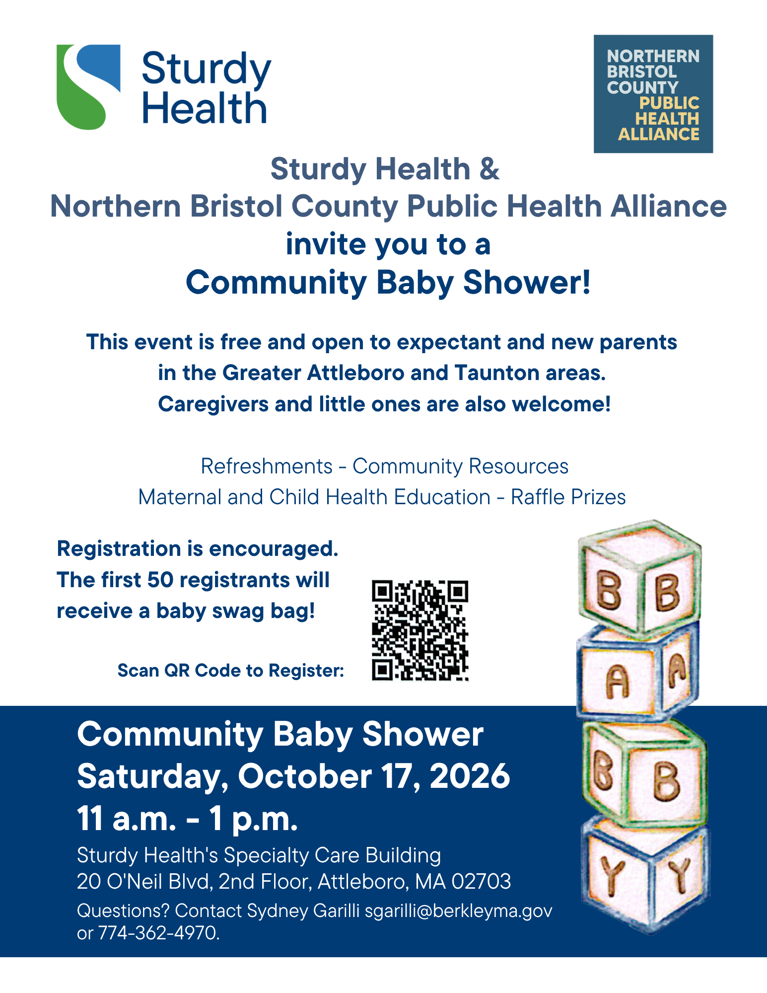 Sturdy Health & Northern Bristol County Public Health Alliance Community Baby Shower