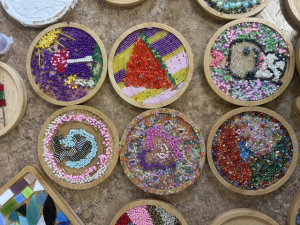 Mexican Bean Art with Water Lily Designs, Grades 7-12