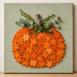 Puzzle Piece Pumpkin Craft (Adults & Teens 16+)
