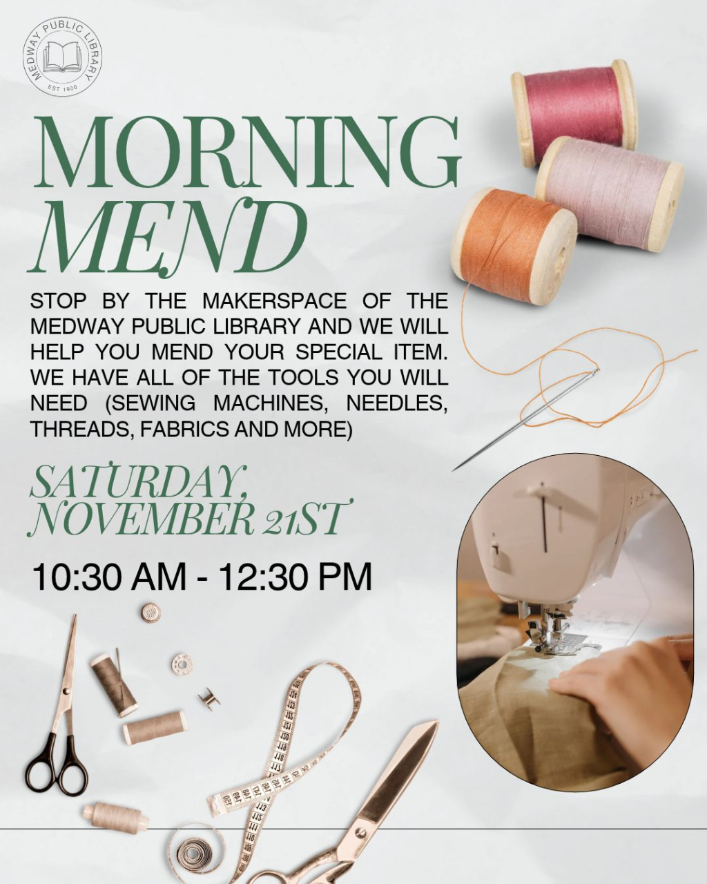 The Morning Mend at the Medway Library