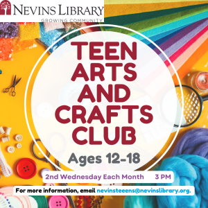 Teen Arts & Crafts Club (Ages 12-18)