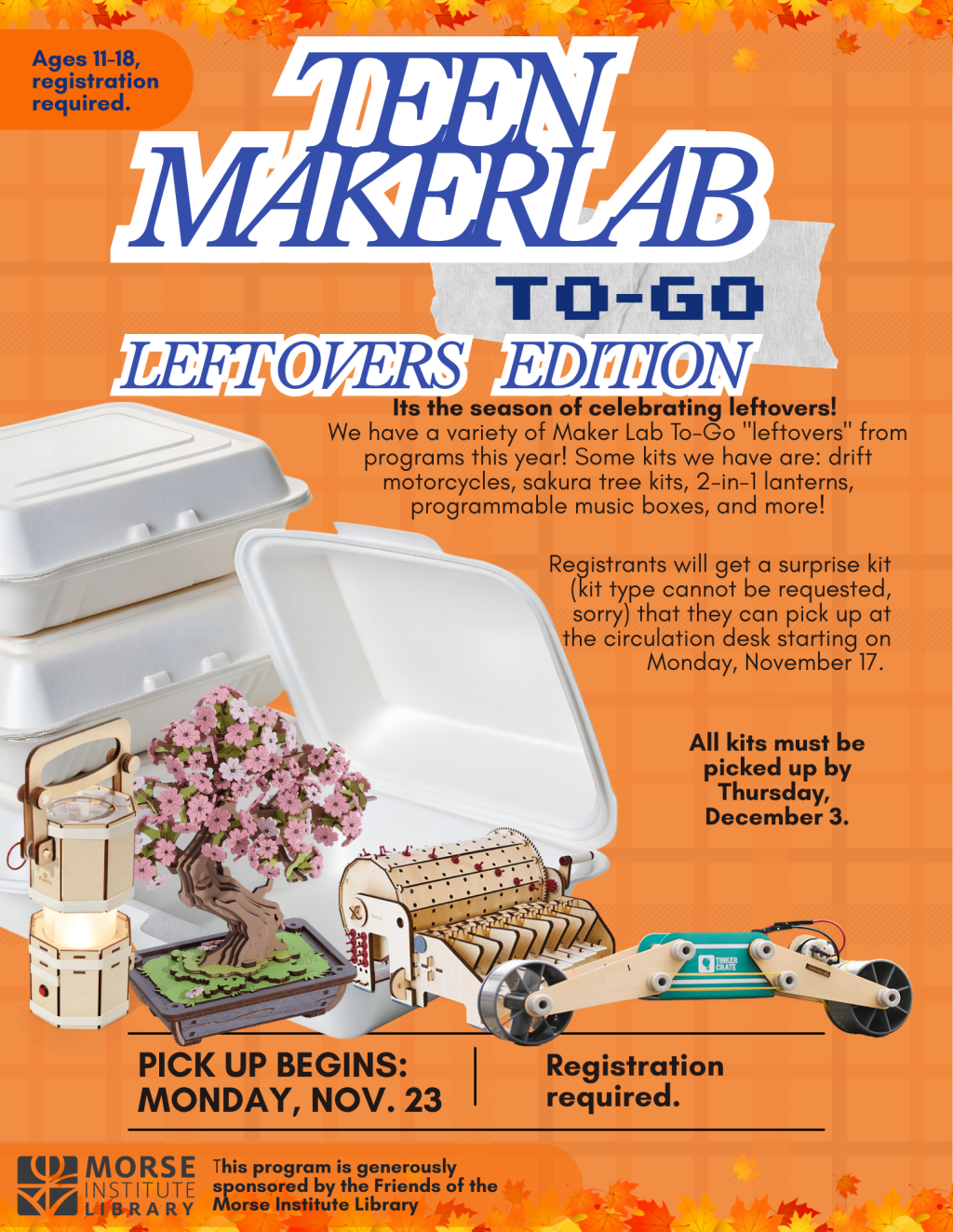 Teen MakerLab To Go: Thanksgiving Leftovers Edition