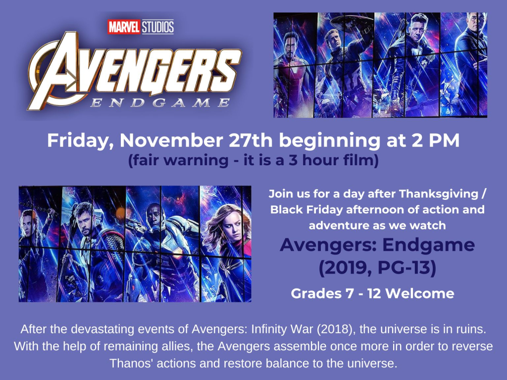 Teen Movie Afternoon in the Teen Room - Avengers : Endgame (2019)