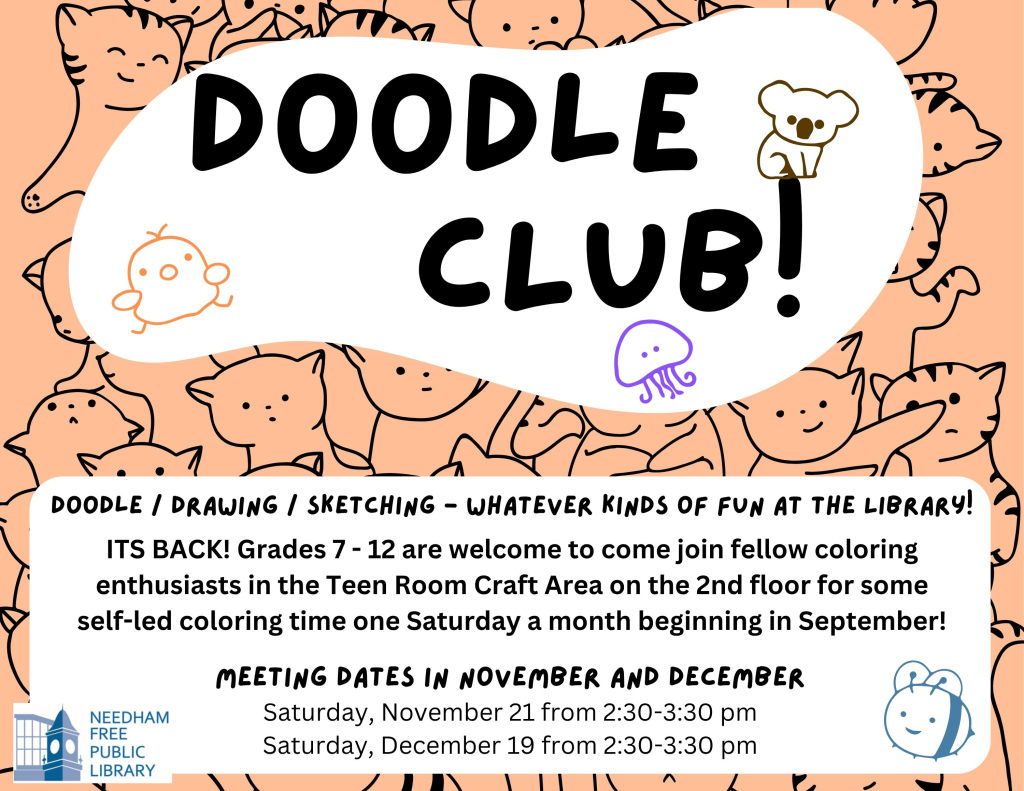 Drop-In Doodle Club for Teens Grades 7-12!