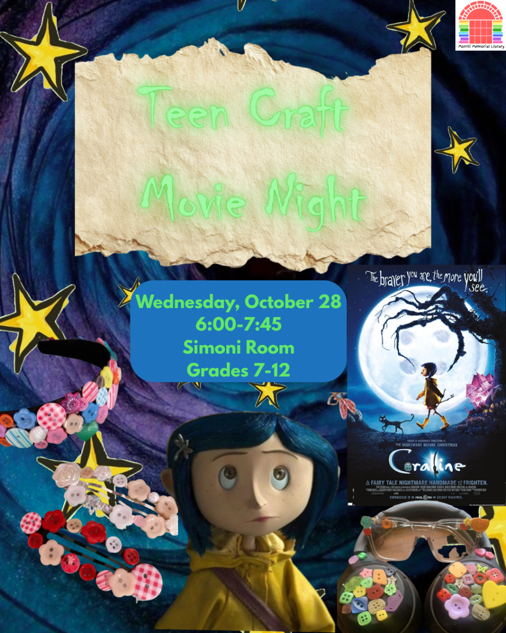 Teen Craft Movie Night: Coraline