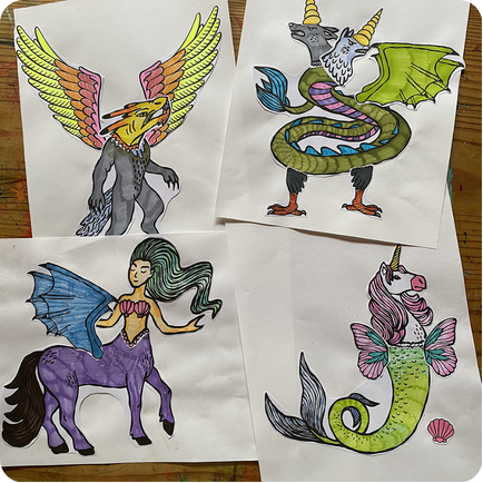 Kids: Mythical Creature Collages