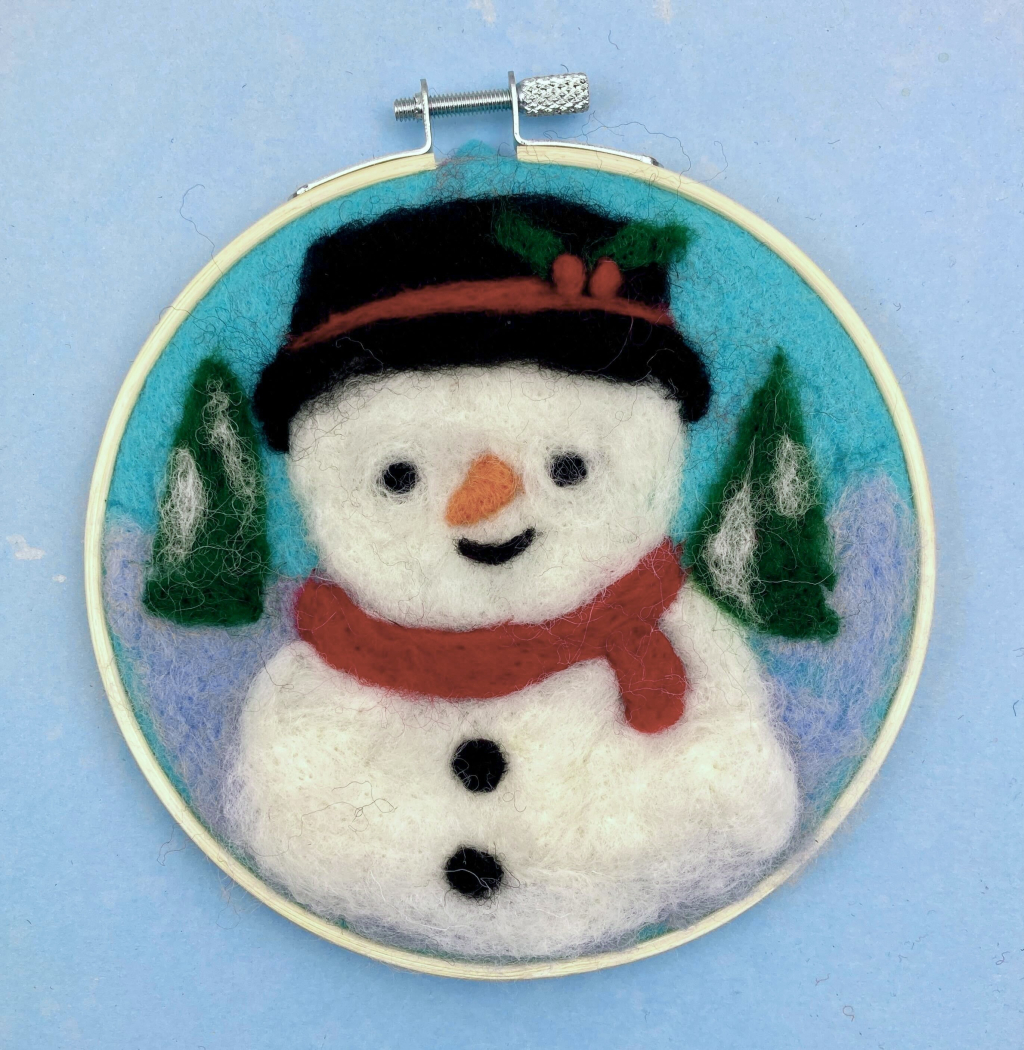 Pop-Up Art School: Felted Snowman Hoops