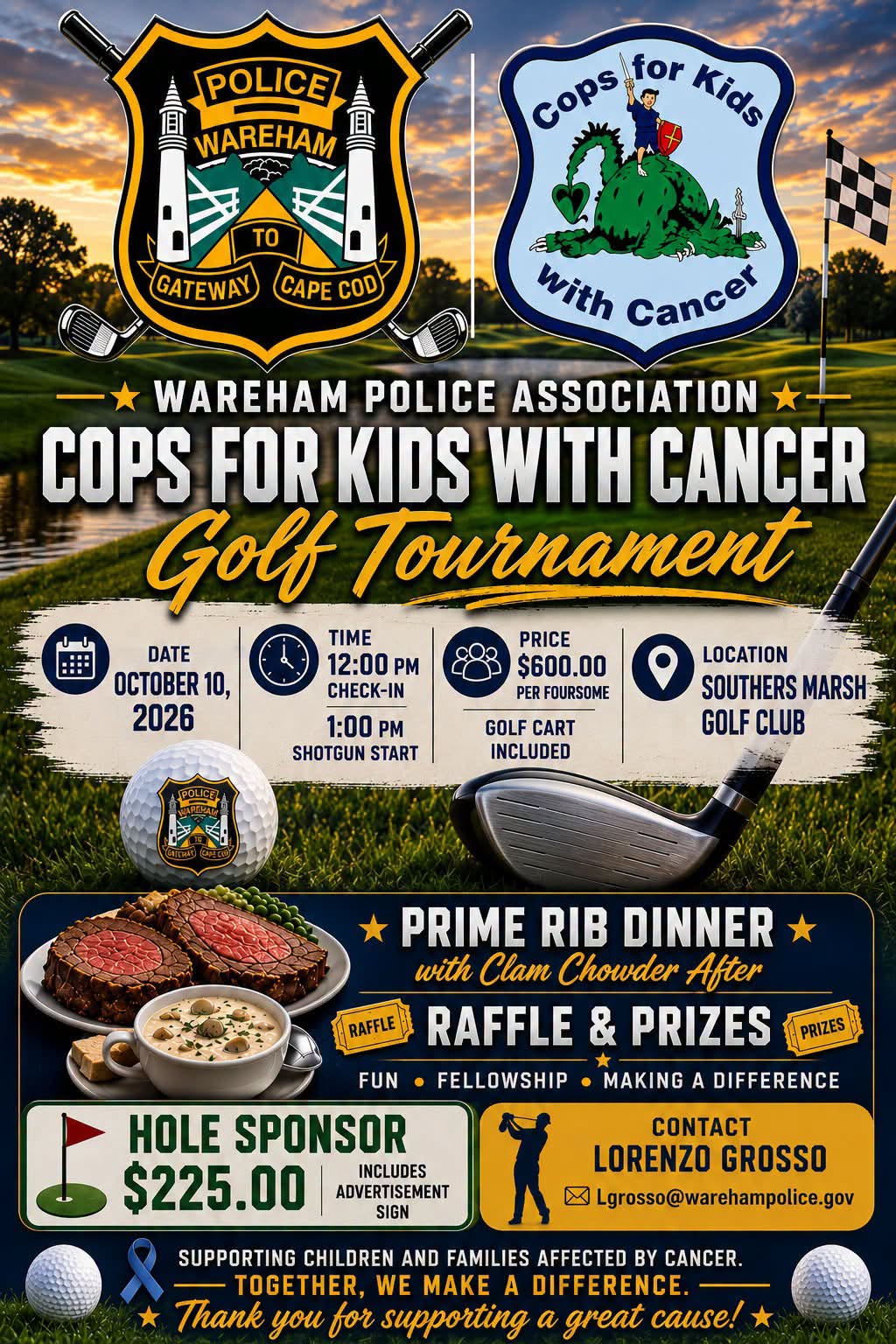 Wareham Police Association Golf Tournament - Cops for Kids with Cancer