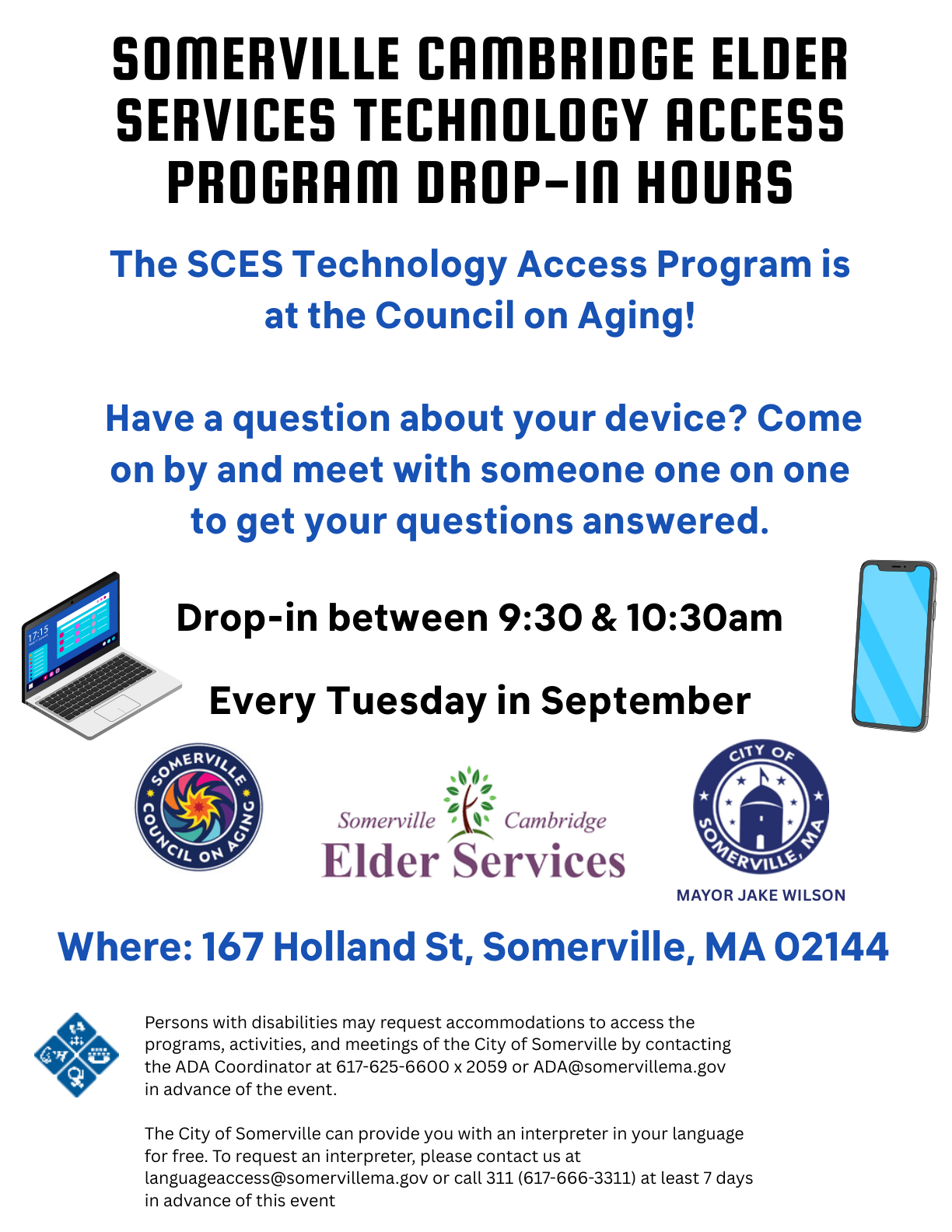 Technology Drop-In Hours (Council on Aging)