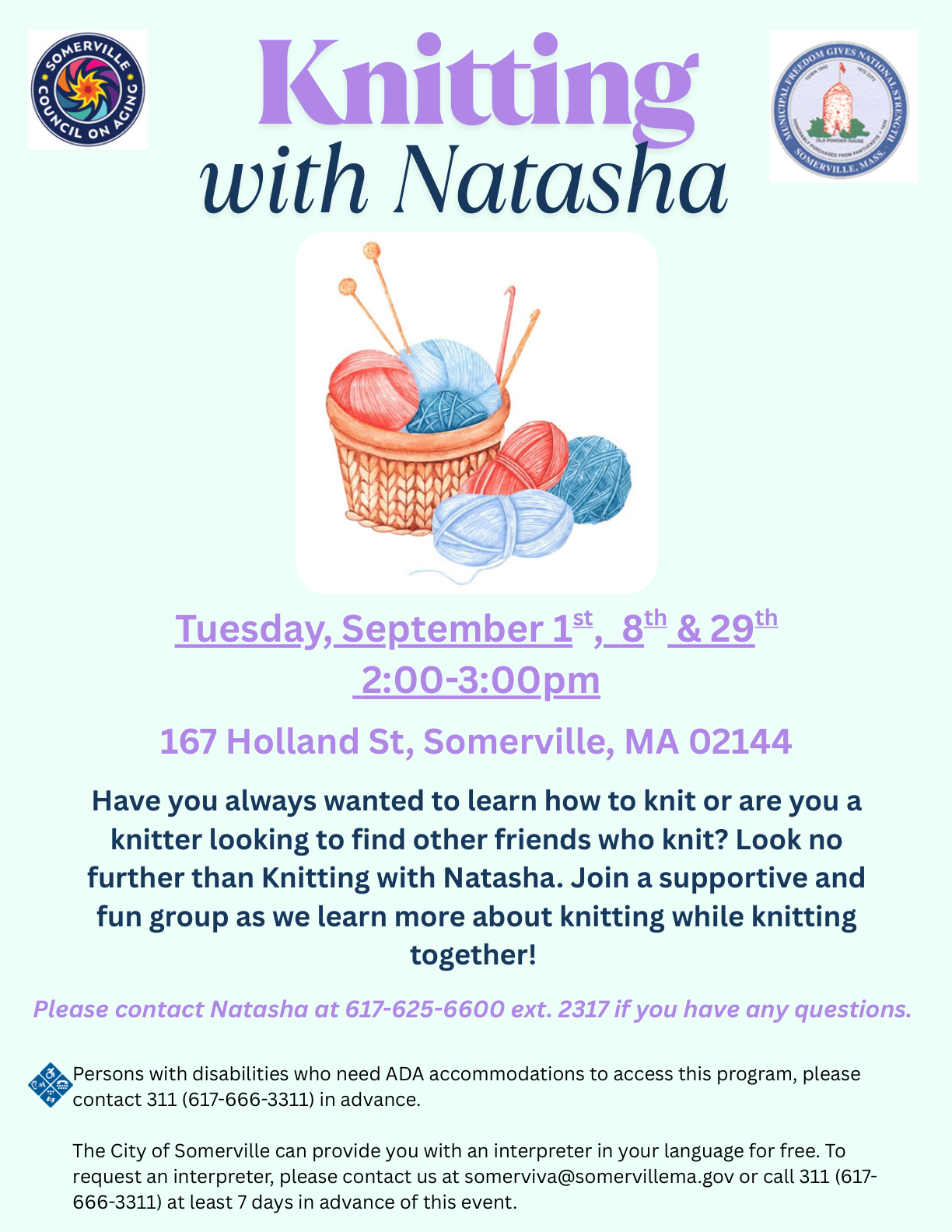 Knitting With Natasha (Council on Aging)