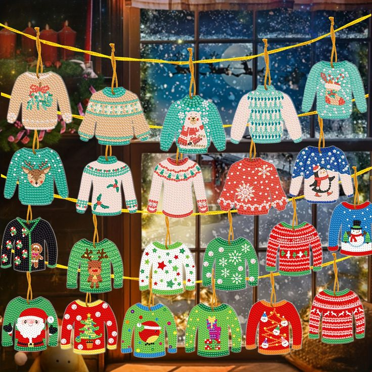 T(w)een Diamond Painting: Holiday Sweater Magnets