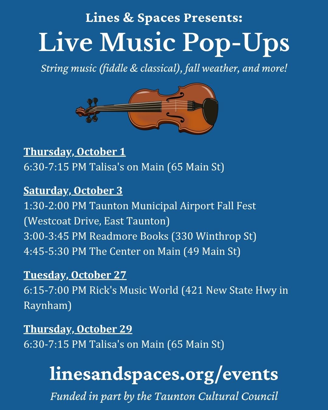 Lines and Spaces Live Music Pop-Ups