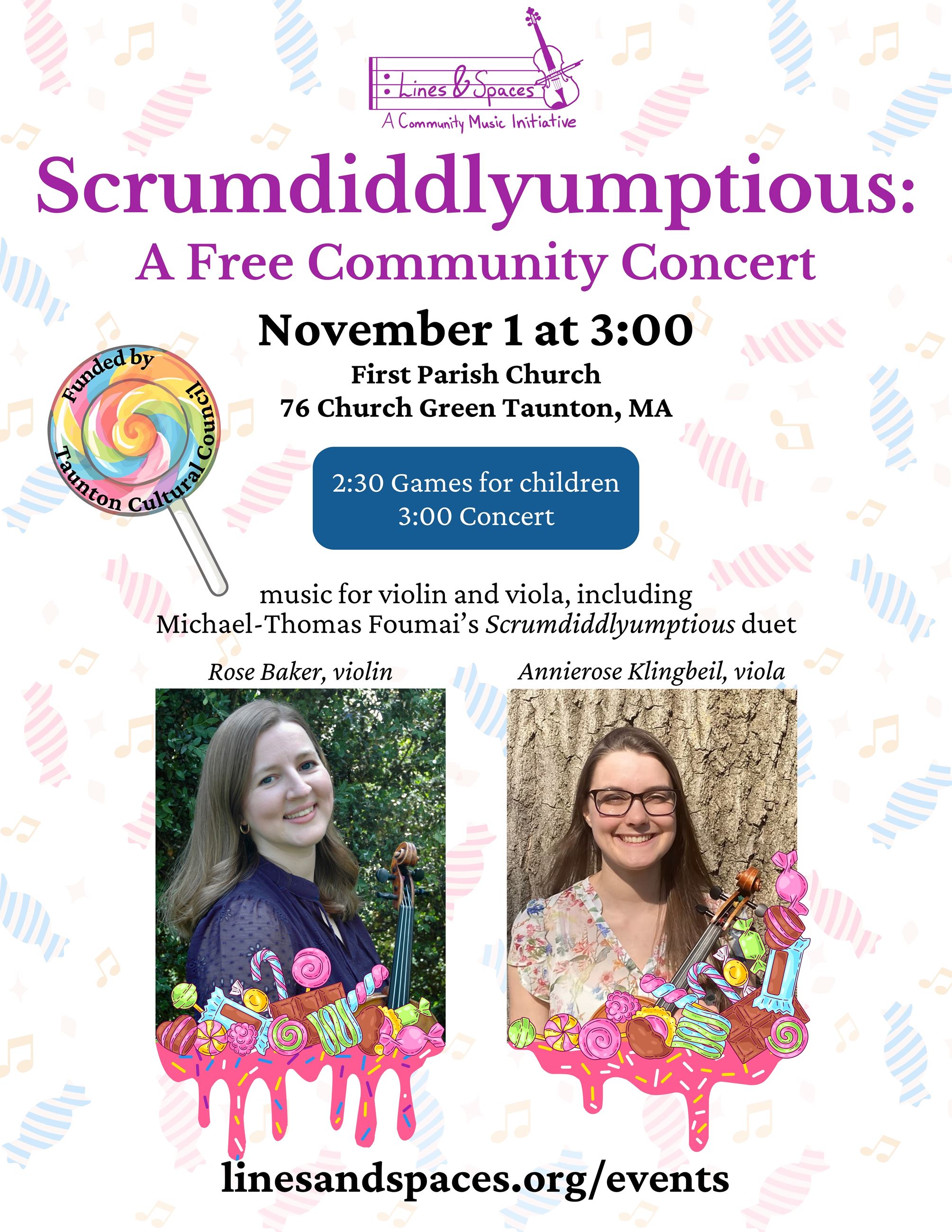 Lines and Spaces Community Concert: Scrumdiddlyumptious