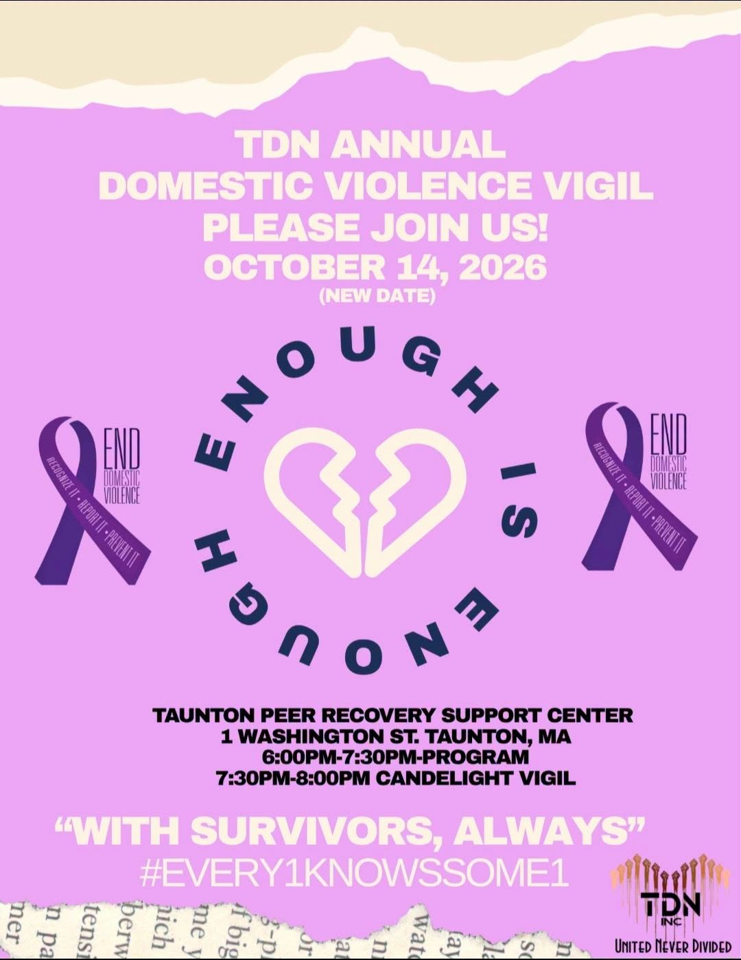 Taunton Diversity Network Annual Domestic Violence Vigil