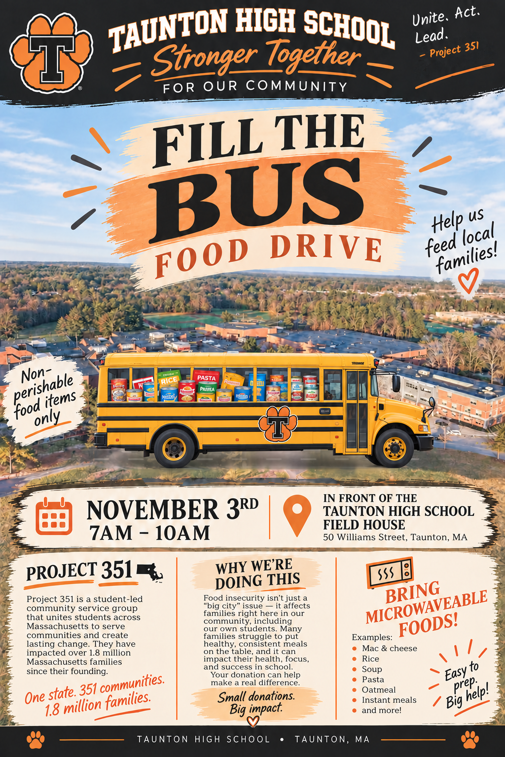Fill the Bus: Food Drive at Taunton High School