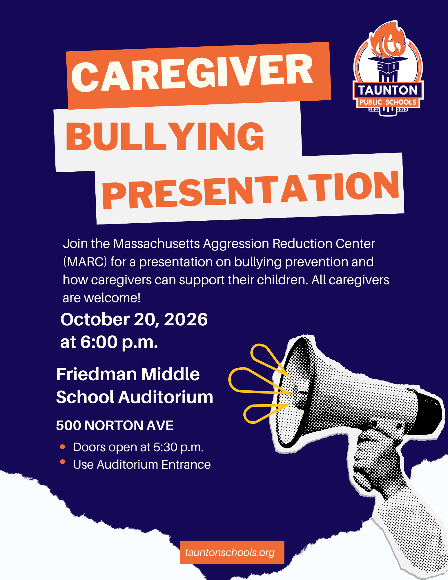Taunton Public Schools Caregiver Bullying Prevention Presentation
