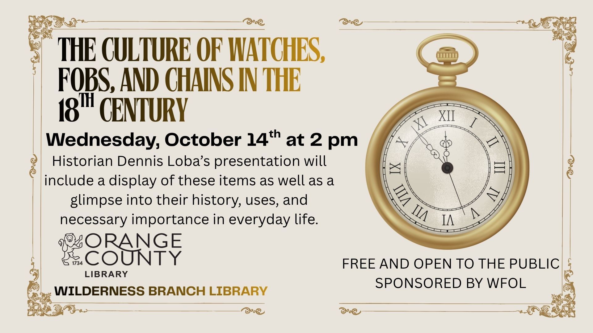 Public Library - The Culture of Watches, Fobs, and Chains in the 18th Century